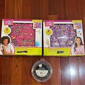 Totally Me Alphabet Bead Bundle - 2 boxes and Assorted Colorful Glass Beads